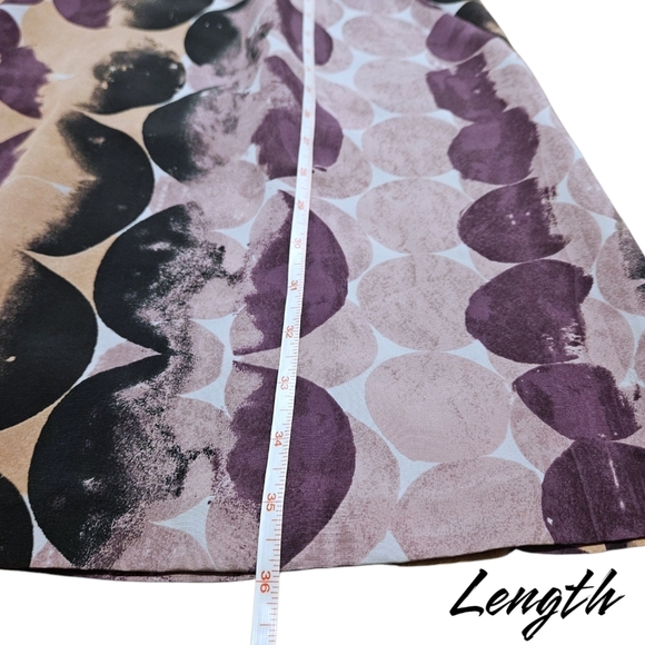 Simply Vera Vera Wang Sz 4 Abstract Print Sleeveless Dress Full Zip Back Office - Picture 16 of 16